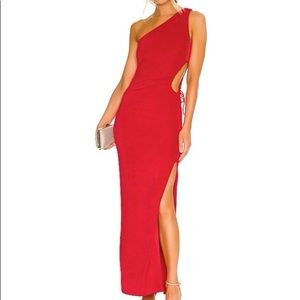 Superdown Victoria cut out red maxi dress size small